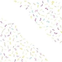 Vector abstract White Background with many falling tiny colorful confetti pieces and ribbon. Carnival. Christmas or New Year decoration colorful party pennants for birthday. festival