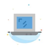 Web Design Laptop Abstract Flat Color Icon Template