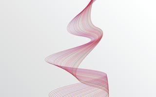 Wave with shadow. Abstract Red lines on a background vector