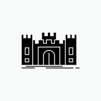 Castle. defense. fort. fortress. landmark Glyph Icon. Vector isolated illustration