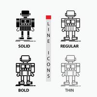 autonomous. machine. robot. robotic. technology Icon in Thin. Regular. Bold Line and Glyph Style. Vector illustration