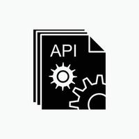 API. aplicación codificación. desarrollador. icono de glifo de software. ilustración vectorial aislada vector