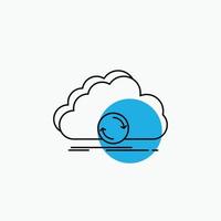 cloud. syncing. sync. data. synchronization Line Icon vector