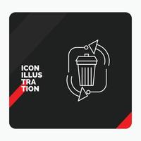 Red and Black Creative presentation Background for waste. disposal. garbage. management. recycle Line Icon vector