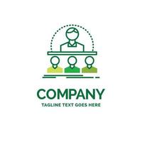 Business. coach. course. instructor. mentor Flat Business Logo template. Creative Green Brand Name Design. vector