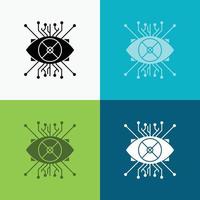 Ar. augmentation. cyber. eye. lens Icon Over Various Background. glyph style design. designed for web and app. Eps 10 vector illustration