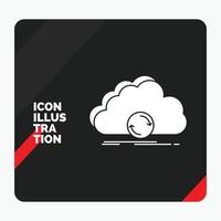 Red and Black Creative presentation Background for cloud. syncing. sync. data. synchronization Glyph Icon vector