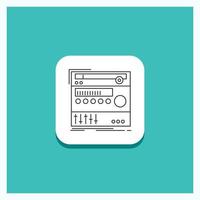 Round Button for rack. component. module. sound. studio Line icon Turquoise Background vector