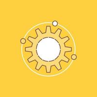 Efficiency. management. processing. productivity. project Flat Line Filled Icon. Beautiful Logo button over yellow background for UI and UX. website or mobile application vector