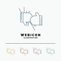 Box. boxing. competition. fight. gloves 5 Color Line Web Icon Template isolated on white. Vector illustration