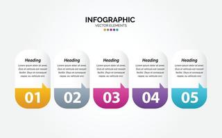 Business Horizontal Infographic template numbers 5 options or steps vector