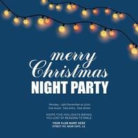 Merry Christmas Night Party Background vector