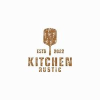 rustic kitchen vintage logo with cutting board vector design