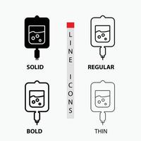 blood. test. sugar test. samples Icon in Thin. Regular. Bold Line and Glyph Style. Vector illustration