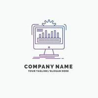 dashboard. admin. monitor. monitoring. processing Purple Business Logo Template. Place for Tagline vector