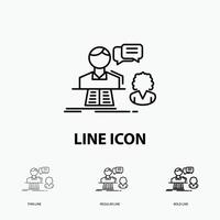 consultation. chat. answer. contact. support Icon in Thin. Regular and Bold Line Style. Vector illustration