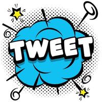 tweet Comic bright template with speech bubbles on colorful frames vector