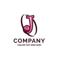 J Company Name Design Pink Beautity Logo Design. Logo Template. Brand Name template Place for Tagline. Creative Logo Design vector