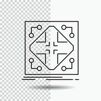 Data. infrastructure. network. matrix. grid Line Icon on Transparent Background. Black Icon Vector Illustration