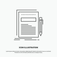 Business. document. file. paper. presentation Icon. Line vector gray symbol for UI and UX. website or mobile application