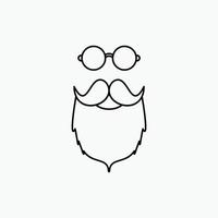 moustache. Hipster. movember. beared. men Line Icon. Vector isolated illustration