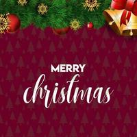 Christmas card design with elegant design and red background vector