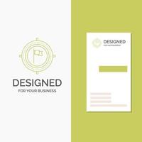 Business Logo for Aim. business. deadline. flag. focus. Vertical Green Business .Visiting Card template. Creative background vector illustration