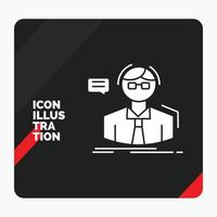 Red and Black Creative presentation Background for professor. student. scientist. teacher. school Glyph Icon vector