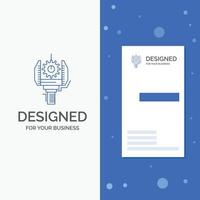 Business Logo for Automation. industry. machine. production. robotics. Vertical Blue Business .Visiting Card template vector