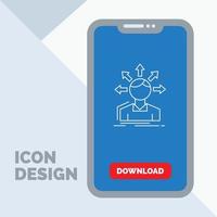 conversion difference. diversity. options. structure. user transition Line Icon in Mobile for Download Page vector