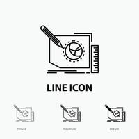 Content. design. frame. page. text Icon in Thin. Regular and Bold Line Style. Vector illustration