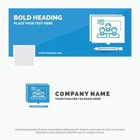 Blue Business Logo Template for Analysis. argument. business. convince. debate. Facebook Timeline Banner Design. vector web banner background illustration