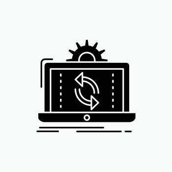 datos. Procesando. análisis. informes icono de glifo de sincronización. ilustración vectorial aislada vector