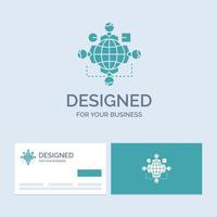 Function. instruction. logic. operation. meeting Business Logo Glyph Icon Symbol for your business. Turquoise Business Cards with Brand logo template. vector