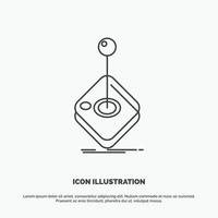 Arcade. game. gaming. joystick. stick Icon. Line vector gray symbol for UI and UX. website or mobile application