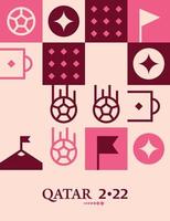 Geometric Poster Football Doha Qatar 2022 Creative. Soccer Web Flyer Template Background vector