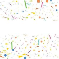 Colorful Confetti. Vector Festive Illustration of Falling Shiny Confetti Isolated on Transparent White Background. Holiday Decorative Tinsel Element for Design