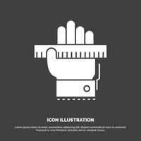 Education. hand. learn. learning. ruler Icon. glyph vector symbol for UI and UX. website or mobile application