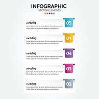 Presentation business Vertical Infographic template with 5 options vector