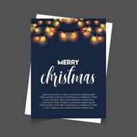 Merry Christmas Lighting Background Poster Template vector