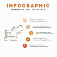 sync. processing. data. dashboard. arrows Infographics Template for Website and Presentation. Line Gray icon with Orange infographic style vector illustration