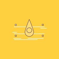 agua. vigilancia. limpio. la seguridad. icono lleno de línea plana de ciudad inteligente. hermoso botón de logotipo sobre fondo amarillo para ui y ux. sitio web o aplicación móvil vector