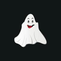 vector image of ghost with emotion character on face