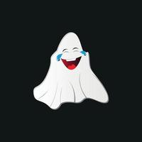vector image of ghost with emotion character on face