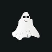 vector image of ghost with emotion character on face