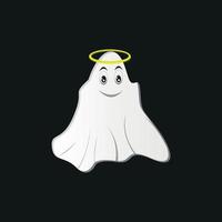 vector image of ghost with emotion character on face