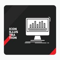 Red and Black Creative presentation Background for analytics. processing. dashboard. data. stats Glyph Icon vector