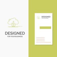 Business Logo for cloud. upload. save. data. computing. Vertical Green Business .Visiting Card template. Creative background vector illustration