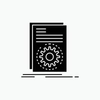 Code. executable. file. running. script Glyph Icon. Vector isolated illustration