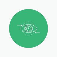 Business. eye. marketing. vision. Plan White Line Icon in Circle background. vector icon illustration